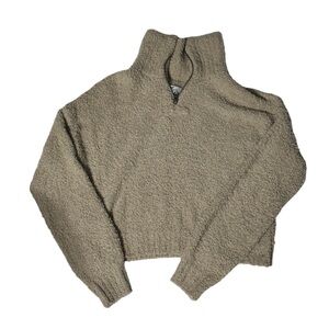 Hollister women’s fall‎ autumn sherpa quarter zip sweater xs